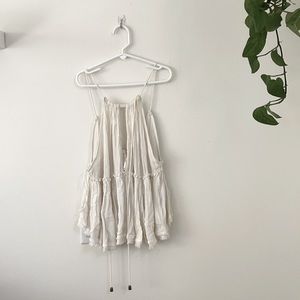 Free People White Halter Tie Tank